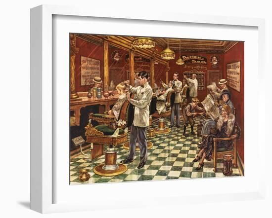 Tonsorial Parlor-Lee Dubin-Framed Giclee Print