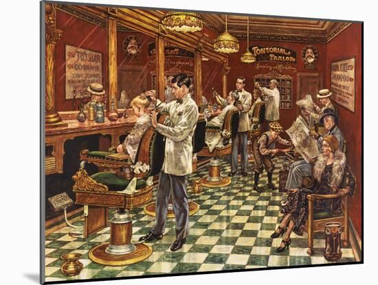 Tonsorial Parlor-Lee Dubin-Mounted Giclee Print
