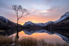 Beautiful Sunrise over Buttermere in the English Lake District-Tony Allaker-Framed Premier Image Canvas