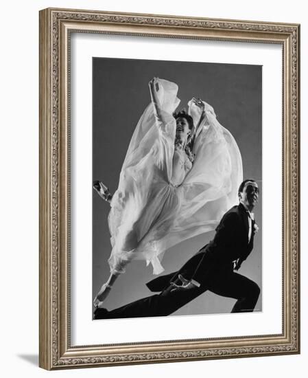 Tony and Sally Demarco, Ballroom Dance Team, Performing-Gjon Mili-Framed Photographic Print