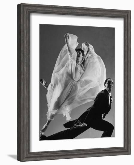 Tony and Sally Demarco, Ballroom Dance Team, Performing-Gjon Mili-Framed Photographic Print