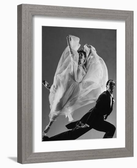 Tony and Sally Demarco, Ballroom Dance Team, Performing-Gjon Mili-Framed Photographic Print