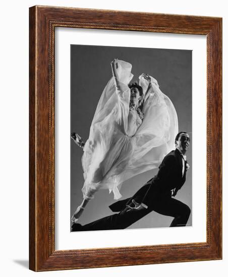 Tony and Sally Demarco, Ballroom Dance Team, Performing-Gjon Mili-Framed Photographic Print