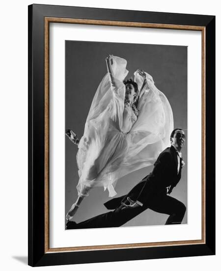 Tony and Sally Demarco, Ballroom Dance Team, Performing-Gjon Mili-Framed Photographic Print