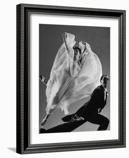 Tony and Sally Demarco, Ballroom Dance Team, Performing-Gjon Mili-Framed Photographic Print