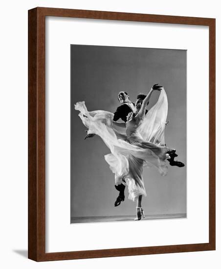 Tony and Sally Demarco, Ballroom Dance Team Performing-Gjon Mili-Framed Photographic Print