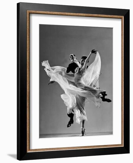 Tony and Sally Demarco, Ballroom Dance Team Performing-Gjon Mili-Framed Photographic Print