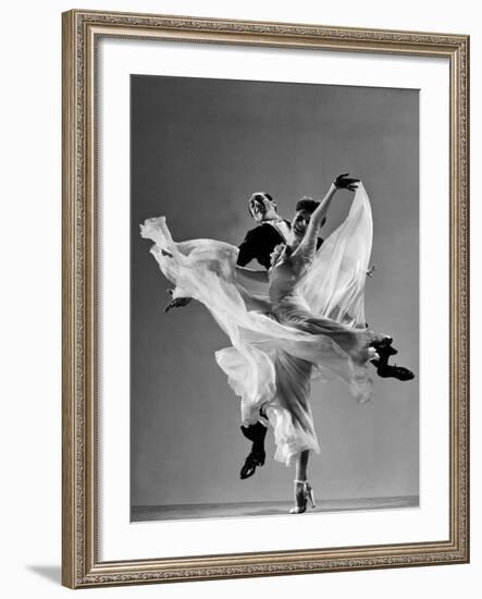 Tony and Sally Demarco, Ballroom Dance Team Performing-Gjon Mili-Framed Photographic Print