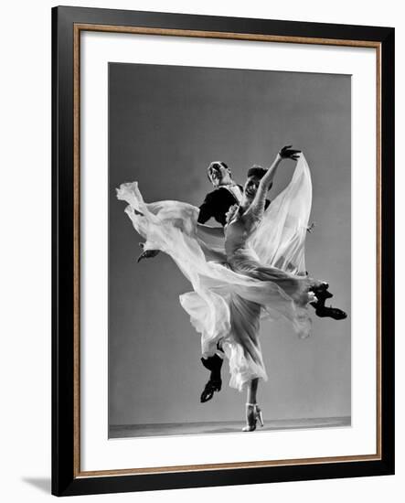 Tony and Sally Demarco, Ballroom Dance Team Performing-Gjon Mili-Framed Photographic Print