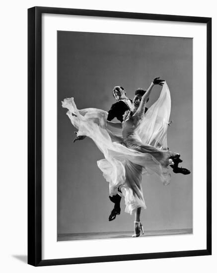 Tony and Sally Demarco, Ballroom Dance Team Performing-Gjon Mili-Framed Photographic Print