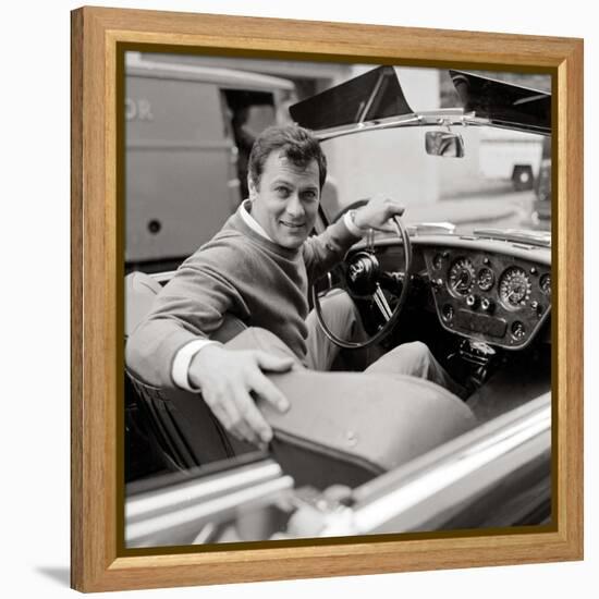 Tony Curtis Sitting in a 1938 Green Bentley Driven in the James Bond Film "From Russia with Love"-null-Framed Premier Image Canvas