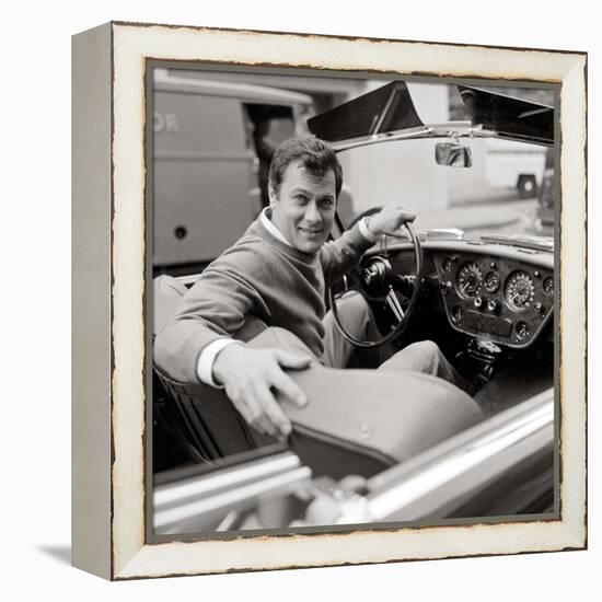 Tony Curtis Sitting in a 1938 Green Bentley Driven in the James Bond Film "From Russia with Love"-null-Framed Premier Image Canvas