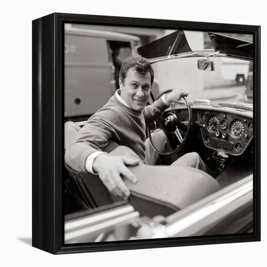 Tony Curtis Sitting in a 1938 Green Bentley Driven in the James Bond Film "From Russia with Love"-null-Framed Premier Image Canvas