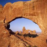 Rock Formations Caused by Erosion, with Turret Arch Seen Through North Window, Utah, USA-Tony Gervis-Photographic Print