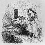The Interrogation of Esmeralda - Illustration from Notre Dame De Paris, 19th Century-Tony Johannot-Framed Premier Image Canvas