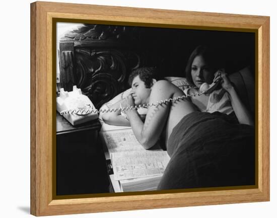Tony Roberts and Diane Keaton PLAY IT AGA SAM, 1972 directed by Woody Allen (b/w photo)-null-Framed Stretched Canvas