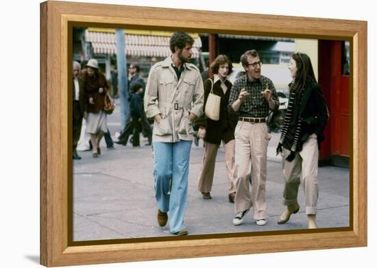 Tony Roberts, Woody Allen and Diane Keaton. ANNIE HALL, 1977 directed by Woody Allen (photo)-null-Framed Stretched Canvas