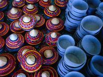 Locally Made Baskets and Ceramic Bowls for Sale in Najran Basket Souq, Najran, Asir, Saudi Arabia-Tony Wheeler-Photographic Print