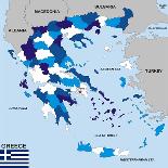 Greece Map-tony4urban-Framed Art Print