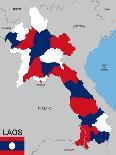 Laos Map-tony4urban-Art Print