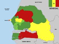 Senegal Map-tony4urban-Art Print