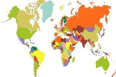 World Map-tony4urban-Art Print