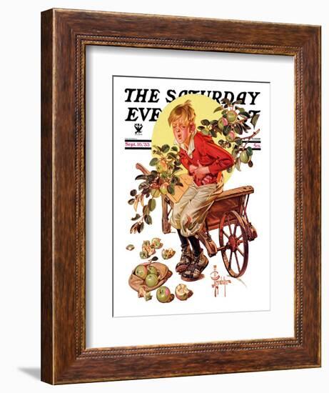 "Too Many Green Apples," Saturday Evening Post Cover, September 16, 1933-Joseph Christian Leyendecker-Framed Giclee Print