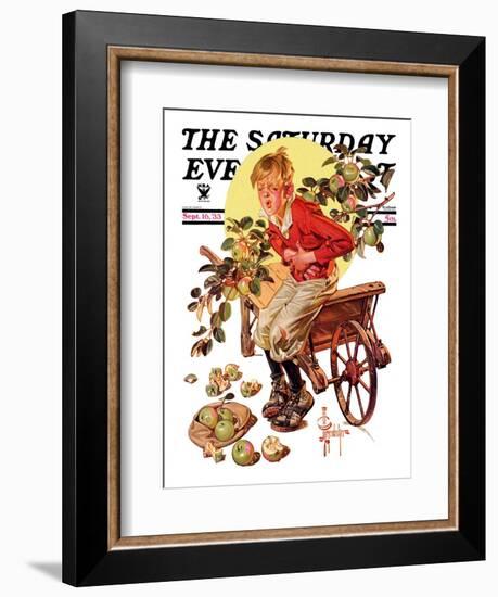 "Too Many Green Apples," Saturday Evening Post Cover, September 16, 1933-Joseph Christian Leyendecker-Framed Giclee Print