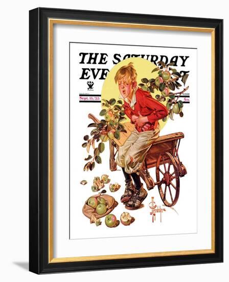 "Too Many Green Apples," Saturday Evening Post Cover, September 16, 1933-Joseph Christian Leyendecker-Framed Giclee Print