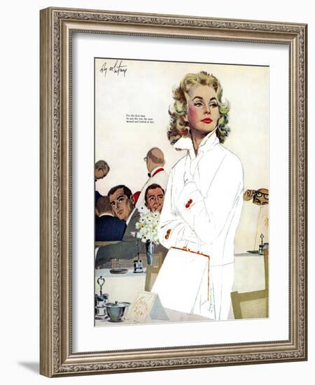 Too Young for Trouble - Saturday Evening Post "Leading Ladies", May 7, 1960 pg.42-Coby Whitmore-Framed Giclee Print