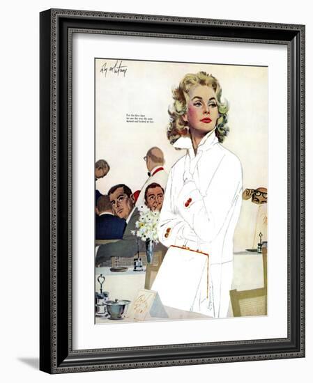 Too Young for Trouble - Saturday Evening Post "Leading Ladies", May 7, 1960 pg.42-Coby Whitmore-Framed Giclee Print