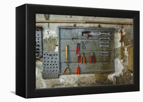 Tools on Wall in Old Repair Shop in Persembe Pazar, Istanbul, Turkey-Ali Kabas-Framed Premier Image Canvas