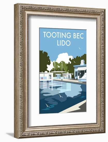 Tooting Bec Lido - Dave Thompson Contemporary Travel Print-Dave Thompson-Framed Giclee Print