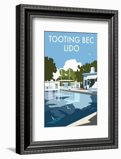 Tooting Bec Lido - Dave Thompson Contemporary Travel Print-Dave Thompson-Framed Giclee Print