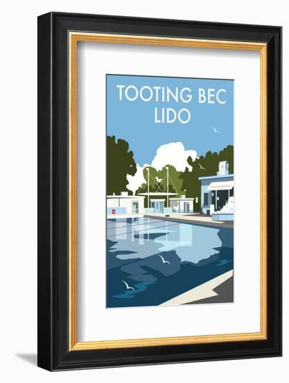 Tooting Bec Lido - Dave Thompson Contemporary Travel Print-Dave Thompson-Framed Giclee Print