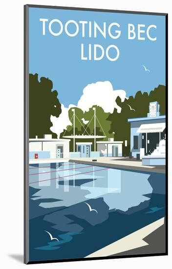 Tooting Bec Lido - Dave Thompson Contemporary Travel Print-Dave Thompson-Mounted Giclee Print