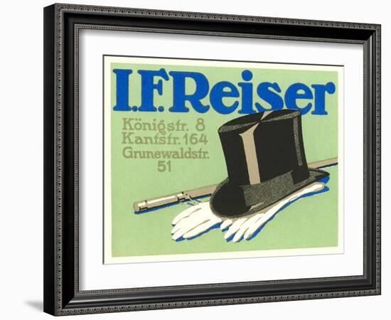 Top Hat, Gloves and Cane Ad-null-Framed Art Print