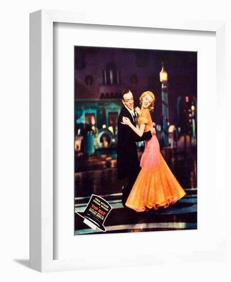 Top Hat, L-R: Fred Astaire, Ginger Rogers on Jumbo Lobbycard, 1935-null-Framed Premium Giclee Print