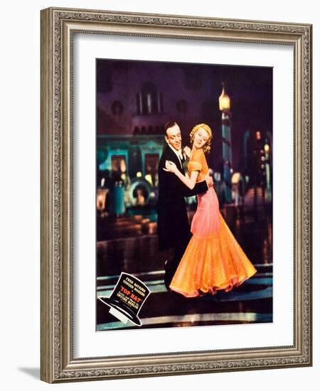 Top Hat, L-R: Fred Astaire, Ginger Rogers on Jumbo Lobbycard, 1935-null-Framed Art Print