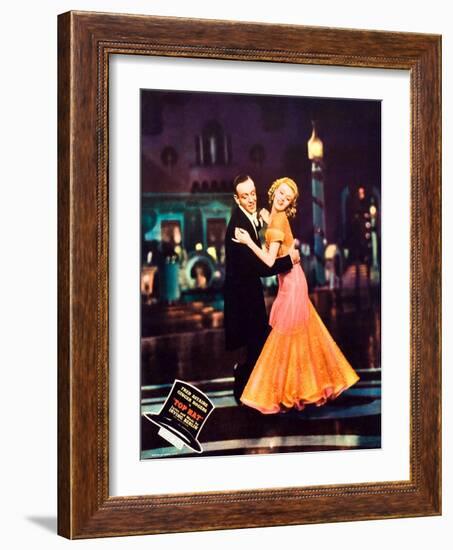 Top Hat, L-R: Fred Astaire, Ginger Rogers on Jumbo Lobbycard, 1935-null-Framed Art Print