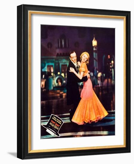 Top Hat, L-R: Fred Astaire, Ginger Rogers on Jumbo Lobbycard, 1935-null-Framed Art Print