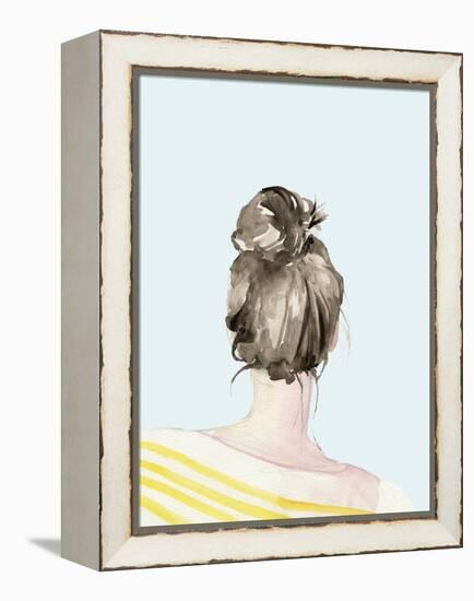 Top Knot Sailor Stripes I-Jennifer Parker-Framed Stretched Canvas