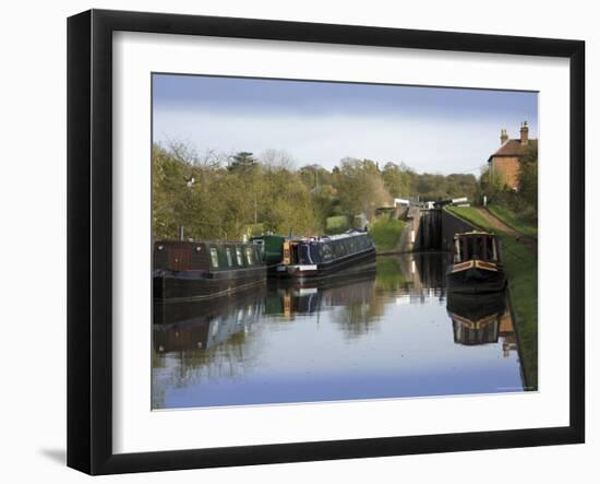 Top Lock, the Tardebigge Flight of Locks, Worcester and Birmingham Canal, Worcestershire-David Hughes-Framed Photographic Print