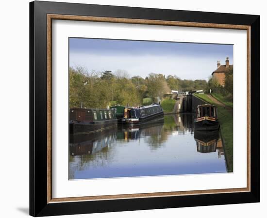 Top Lock, the Tardebigge Flight of Locks, Worcester and Birmingham Canal, Worcestershire-David Hughes-Framed Photographic Print