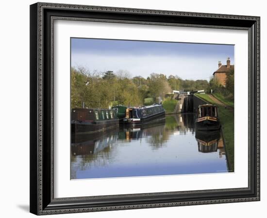 Top Lock, the Tardebigge Flight of Locks, Worcester and Birmingham Canal, Worcestershire-David Hughes-Framed Photographic Print