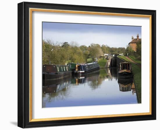 Top Lock, the Tardebigge Flight of Locks, Worcester and Birmingham Canal, Worcestershire-David Hughes-Framed Photographic Print