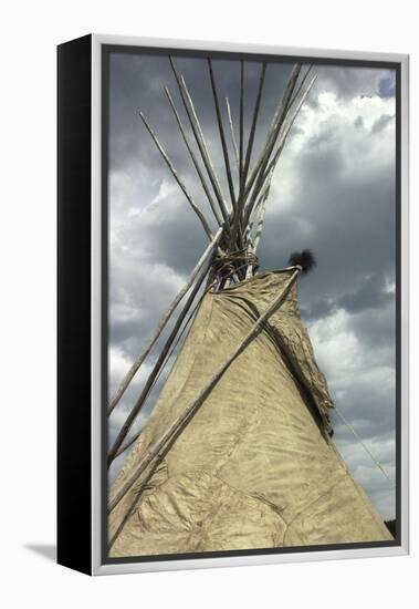 Top of a Tipi Made of Buffalo Hide, Wicoti Living History Lakota Encampment, Black Hills, SD-null-Framed Premier Image Canvas