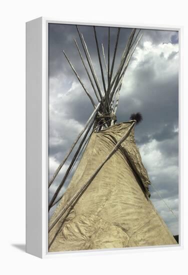 Top of a Tipi Made of Buffalo Hide, Wicoti Living History Lakota Encampment, Black Hills, SD-null-Framed Premier Image Canvas