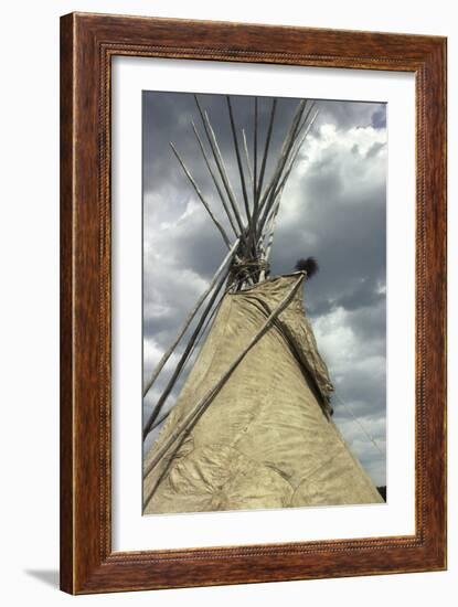 Top of a Tipi Made of Buffalo Hide, Wicoti Living History Lakota Encampment, Black Hills, SD-null-Framed Photographic Print