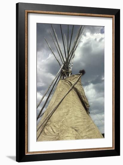 Top of a Tipi Made of Buffalo Hide, Wicoti Living History Lakota Encampment, Black Hills, SD-null-Framed Photographic Print